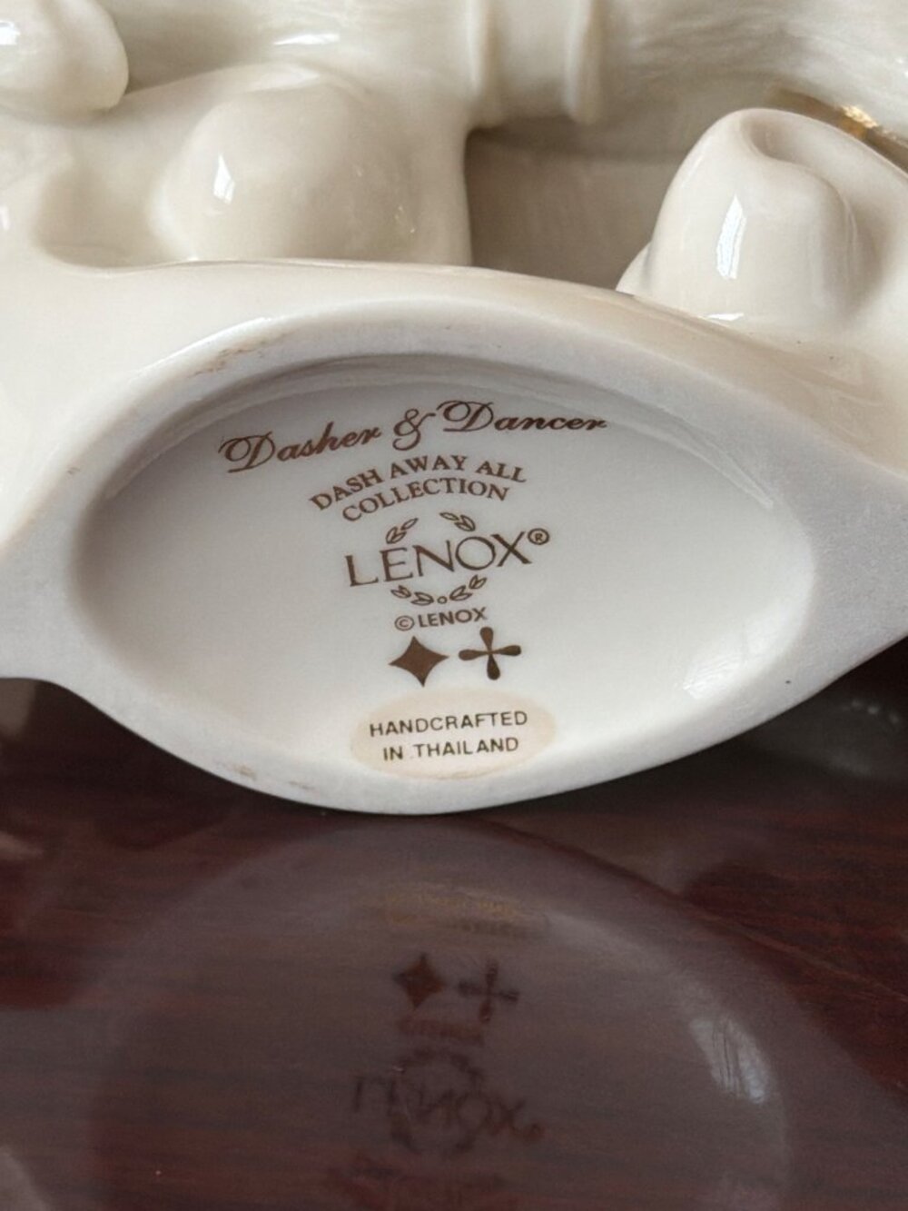 Lenox Dash Away All Reindeer Dasher & Dancer 24K Gold Porcelain MINT - No Box - Picture 14 of 14